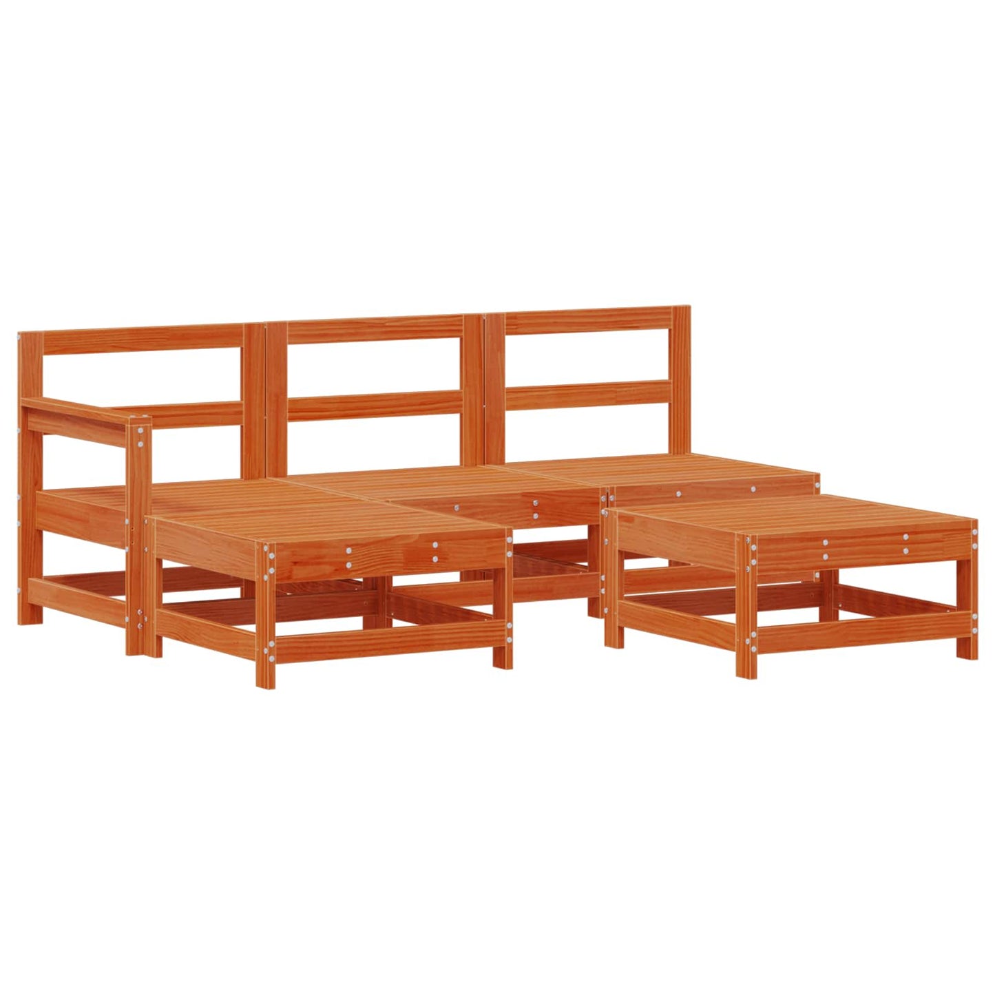 Hage lounge sett 5 pcs VoksBrun Massiv furu