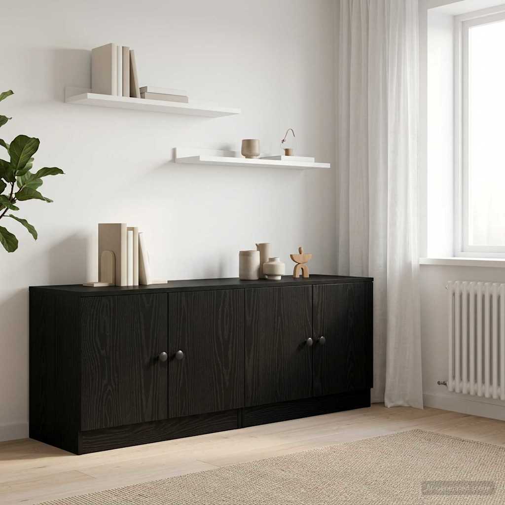 Sengeskap 2 pcs Svart eik 66 x 35 x 48 cm Konstruert tre