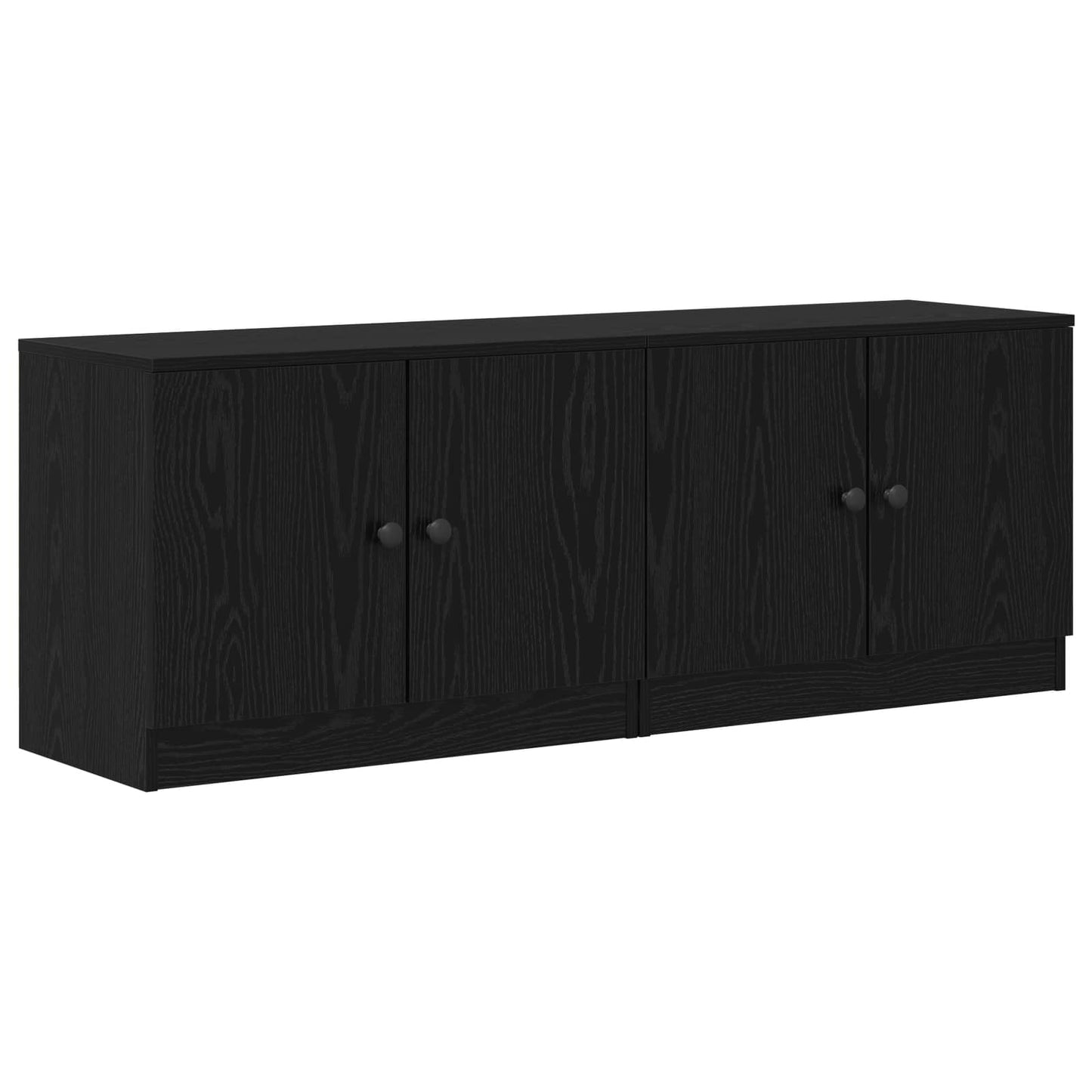 Sengeskap 2 pcs Svart eik 66 x 35 x 48 cm Konstruert tre