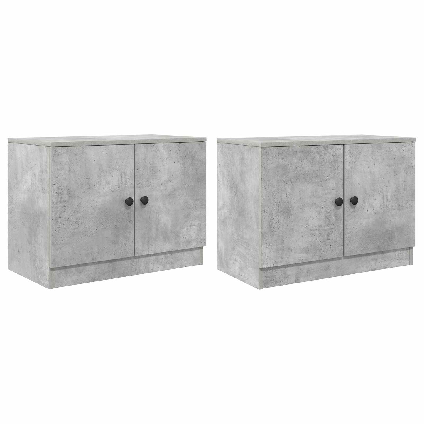 Sengeskap 2 pcs Betonggrå 66 x 35 x 48 cm Konstruert tre