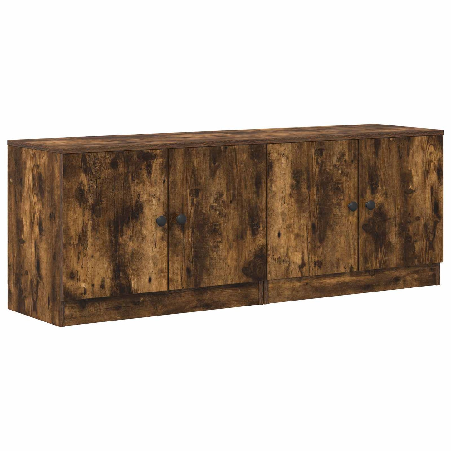 Sengeskap 2 pcs Røkt Eik 66 x 35 x 48 cm Konstruert tre