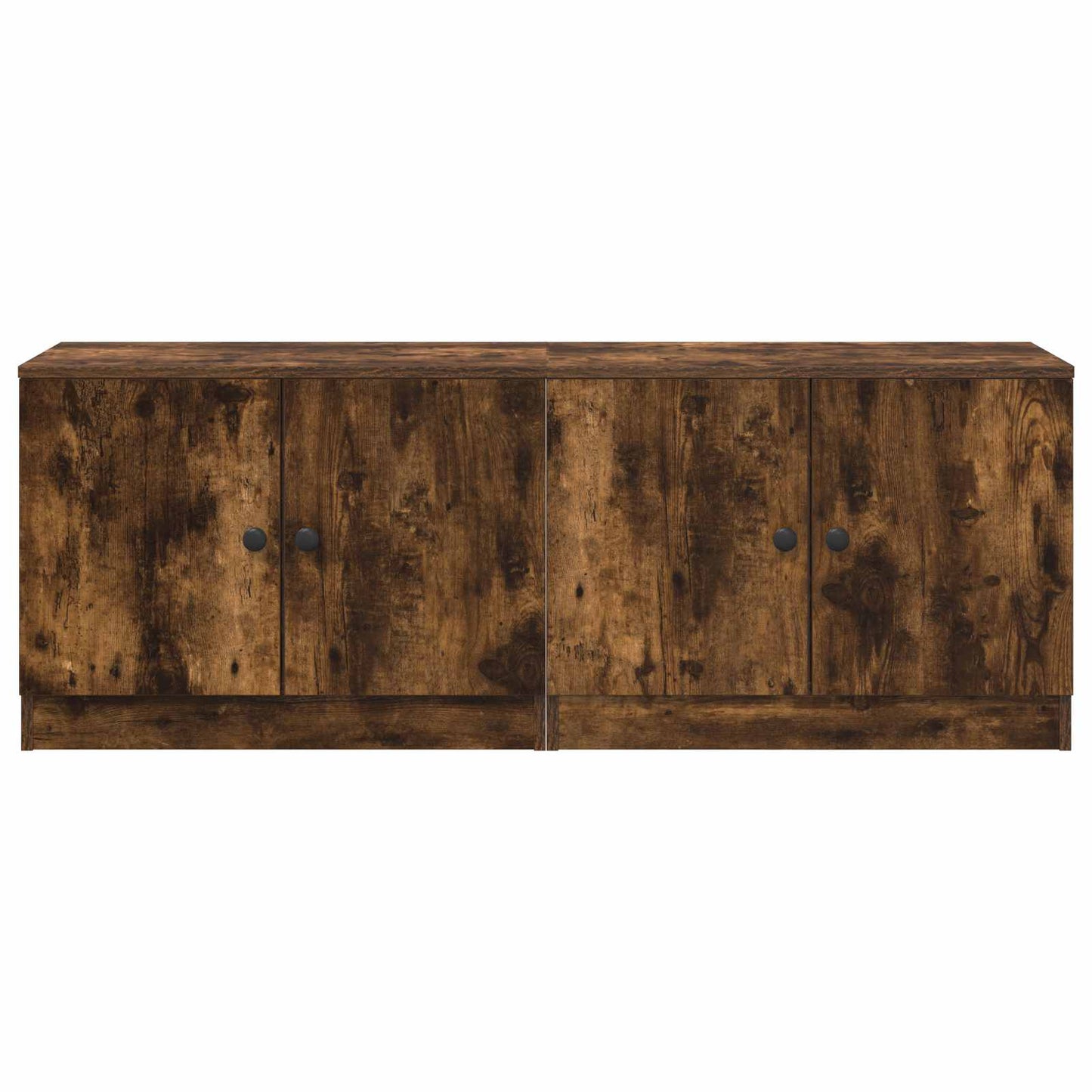 Sengeskap 2 pcs Røkt Eik 66 x 35 x 48 cm Konstruert tre