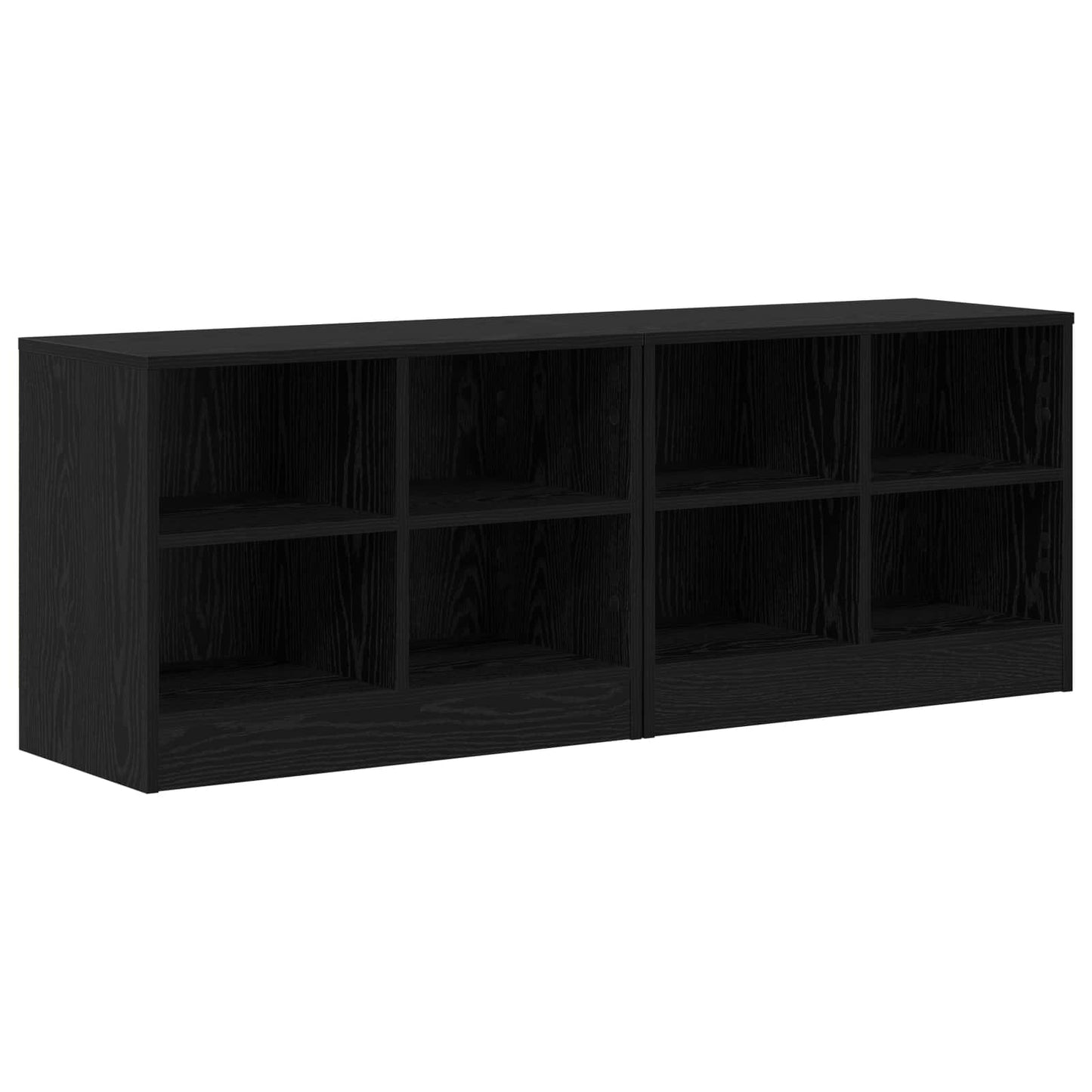 Sengeskap 2 pcs Svart eik 66 x 33 x 48 cm Konstruert tre