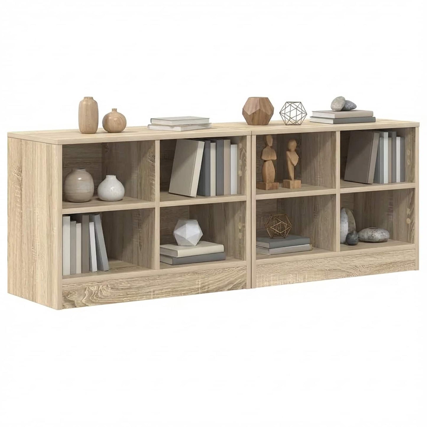 Sengeskap 2 pcs Sonoma eik 66 x 33 x 48 cm Konstruert tre