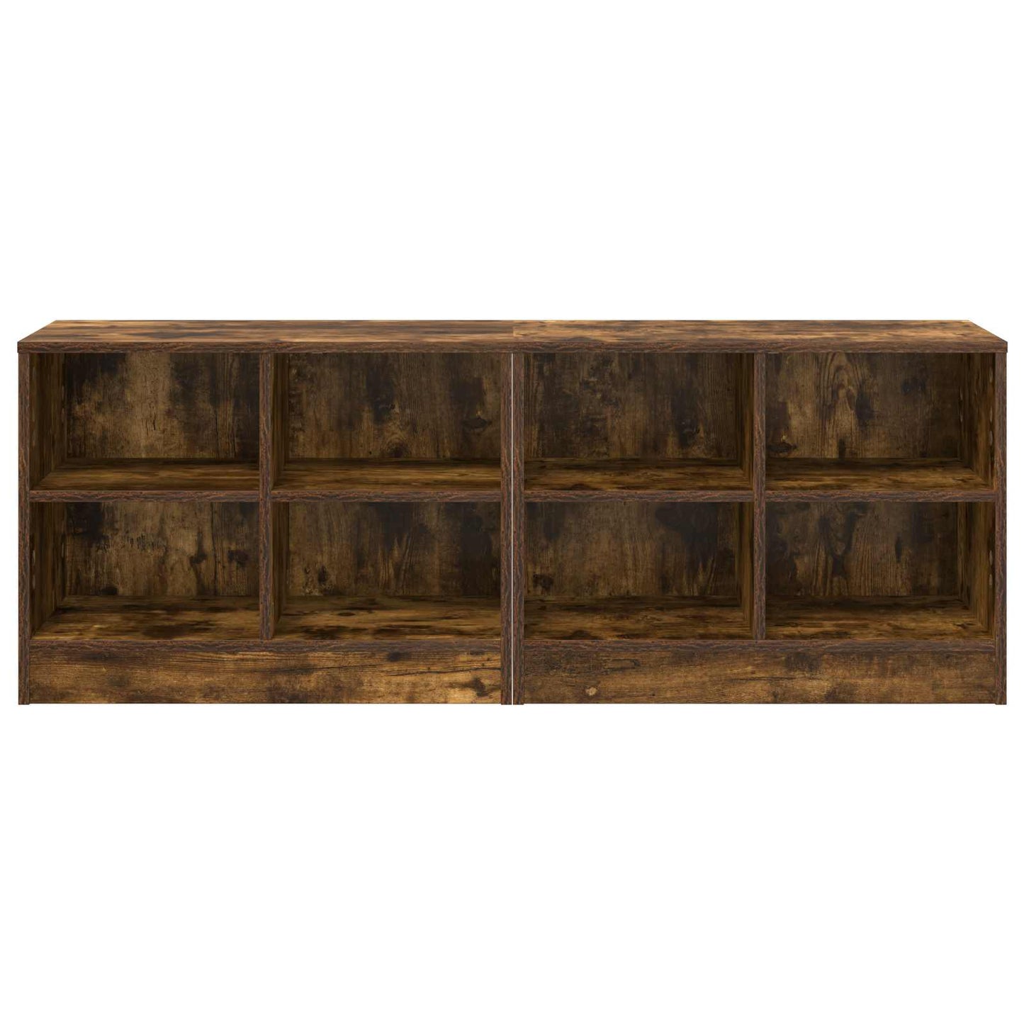 Sengeskap 2 pcs Røkt Eik 66 x 33 x 48 cm Konstruert tre