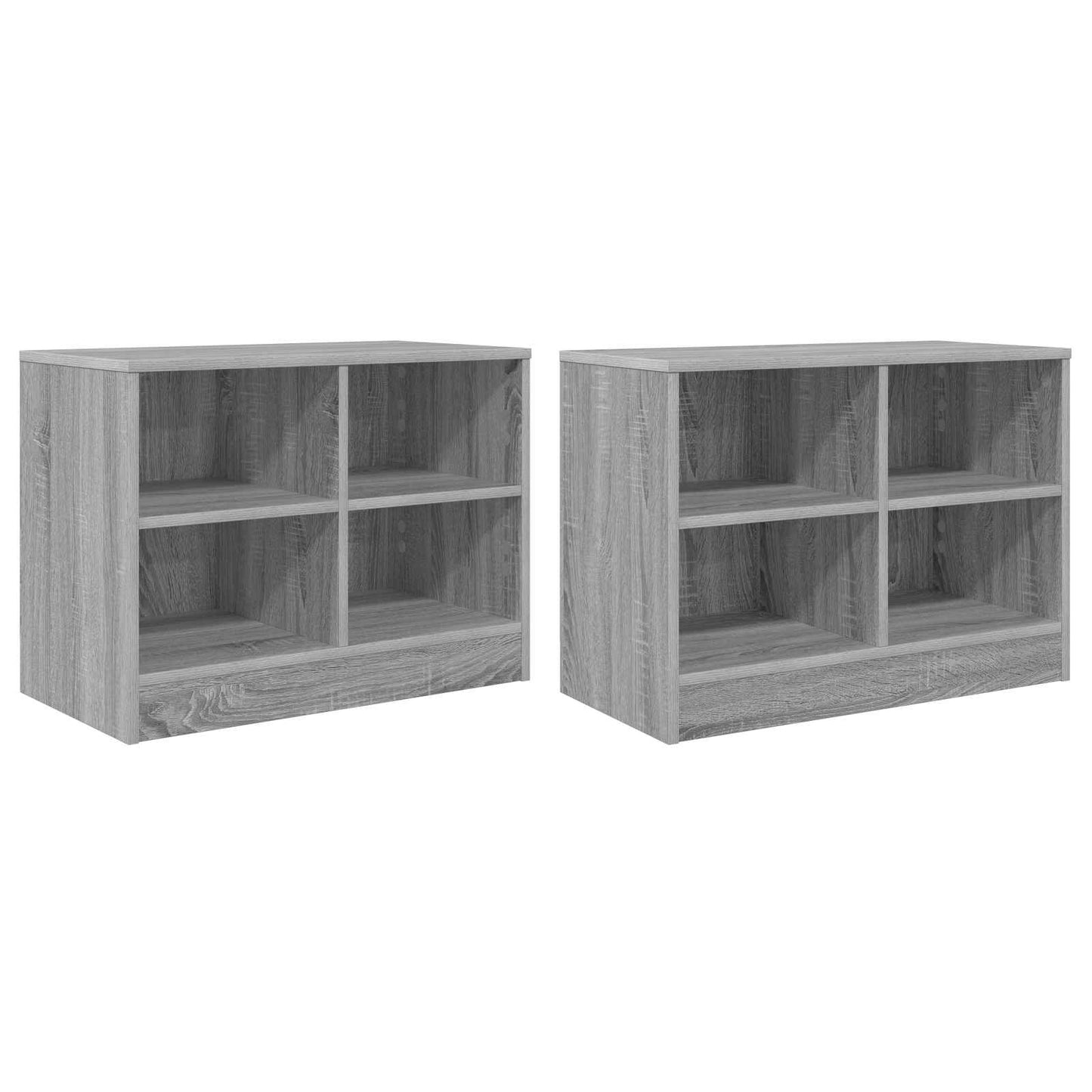 Sengeskap 2 pcs Grå Sonoma 66 x 33 x 48 cm Konstruert tre