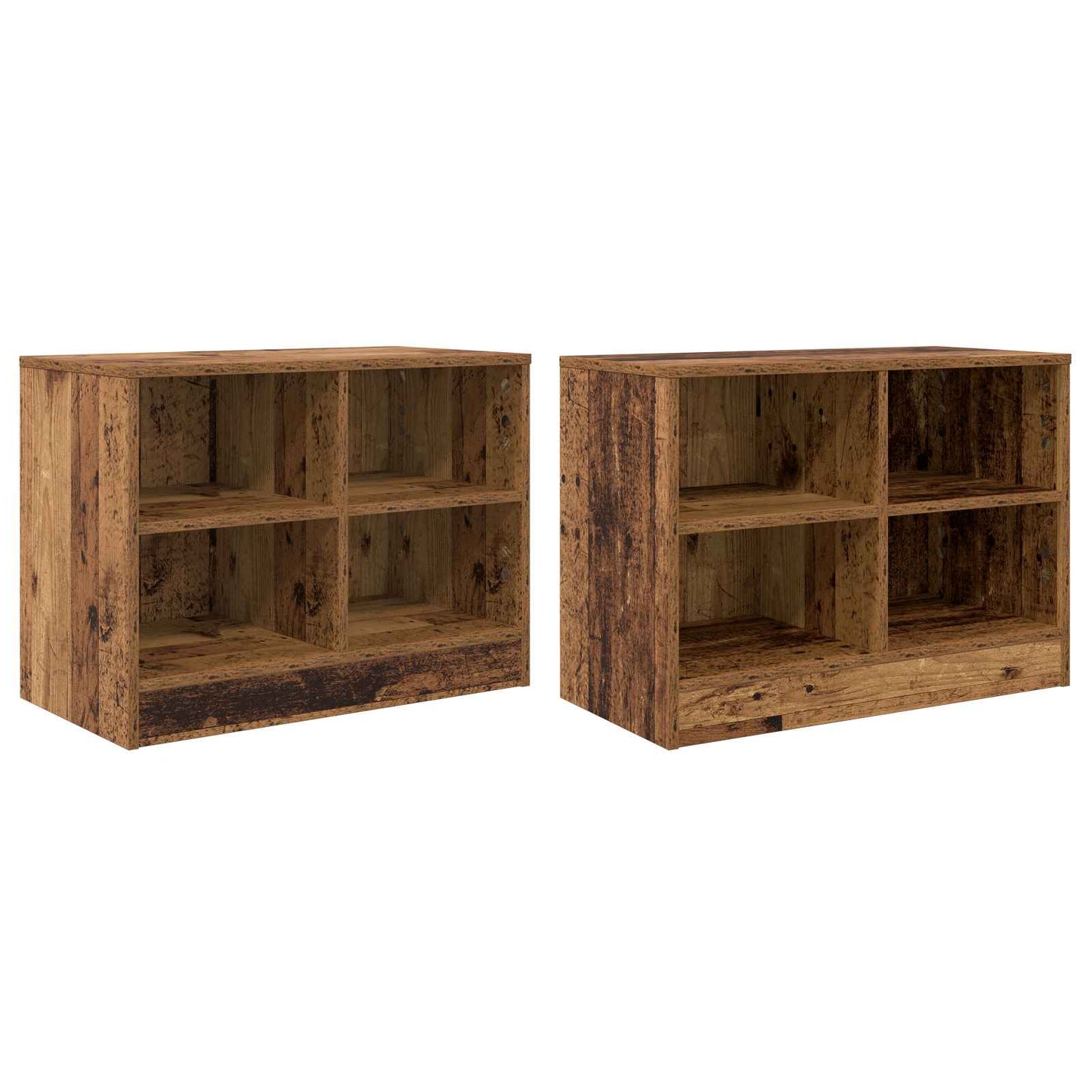 Sengeskap 2 pcs Gammelt tre 66 x 33 x 48 cm Konstruert tre