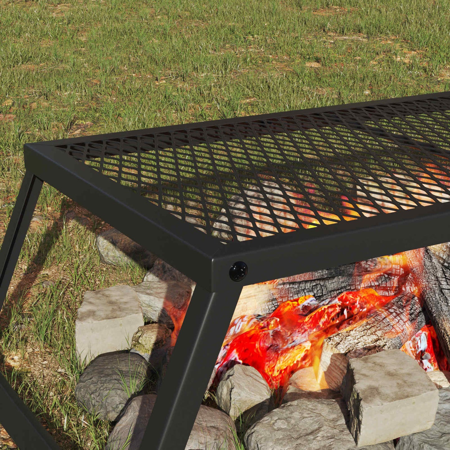 Sammenleggbar Campinggrill Svart 58 x 31 x 2 cm Legert stål