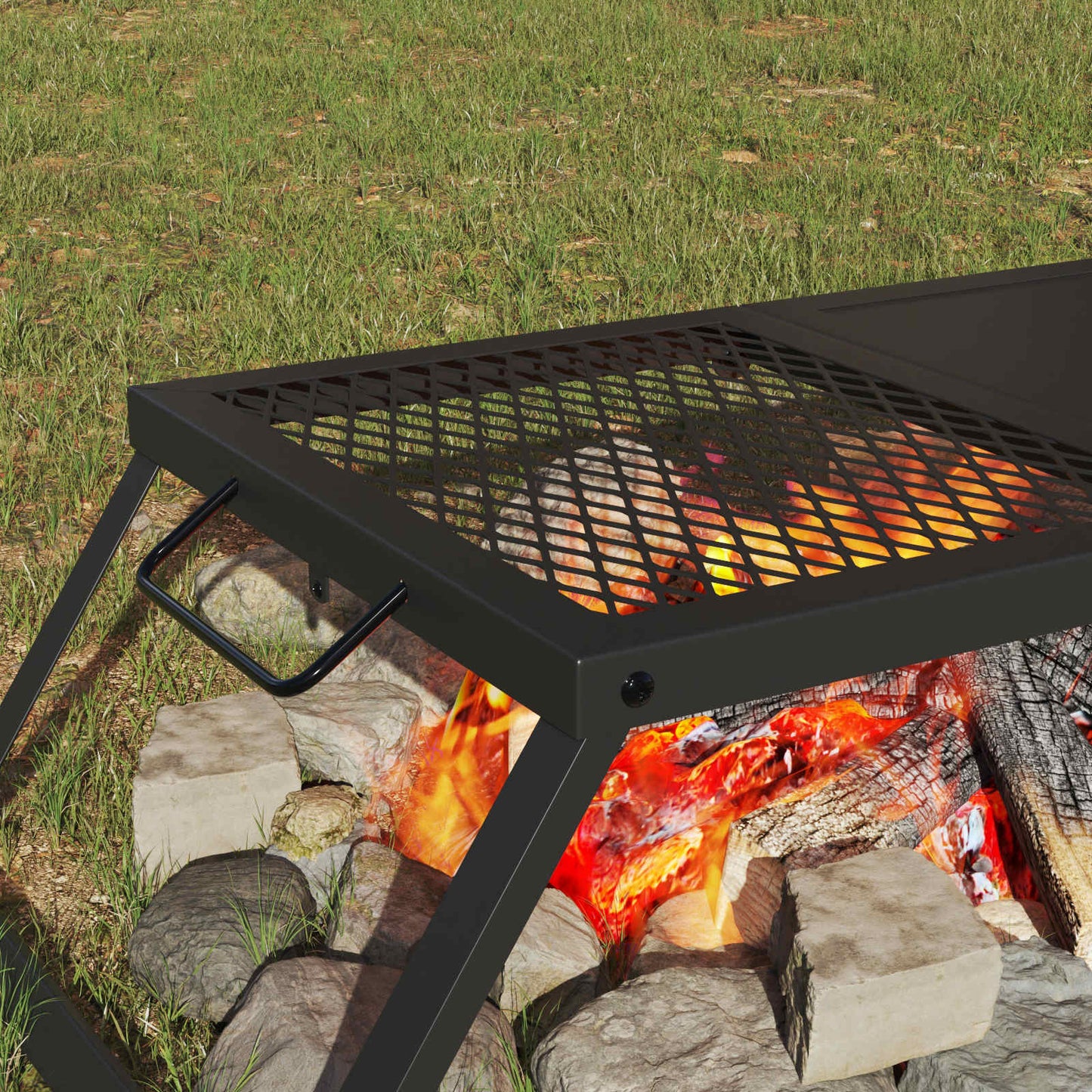 Sammenleggbar Campinggrill Svart 31,5 x 26,5 x 4 cm Legert stål