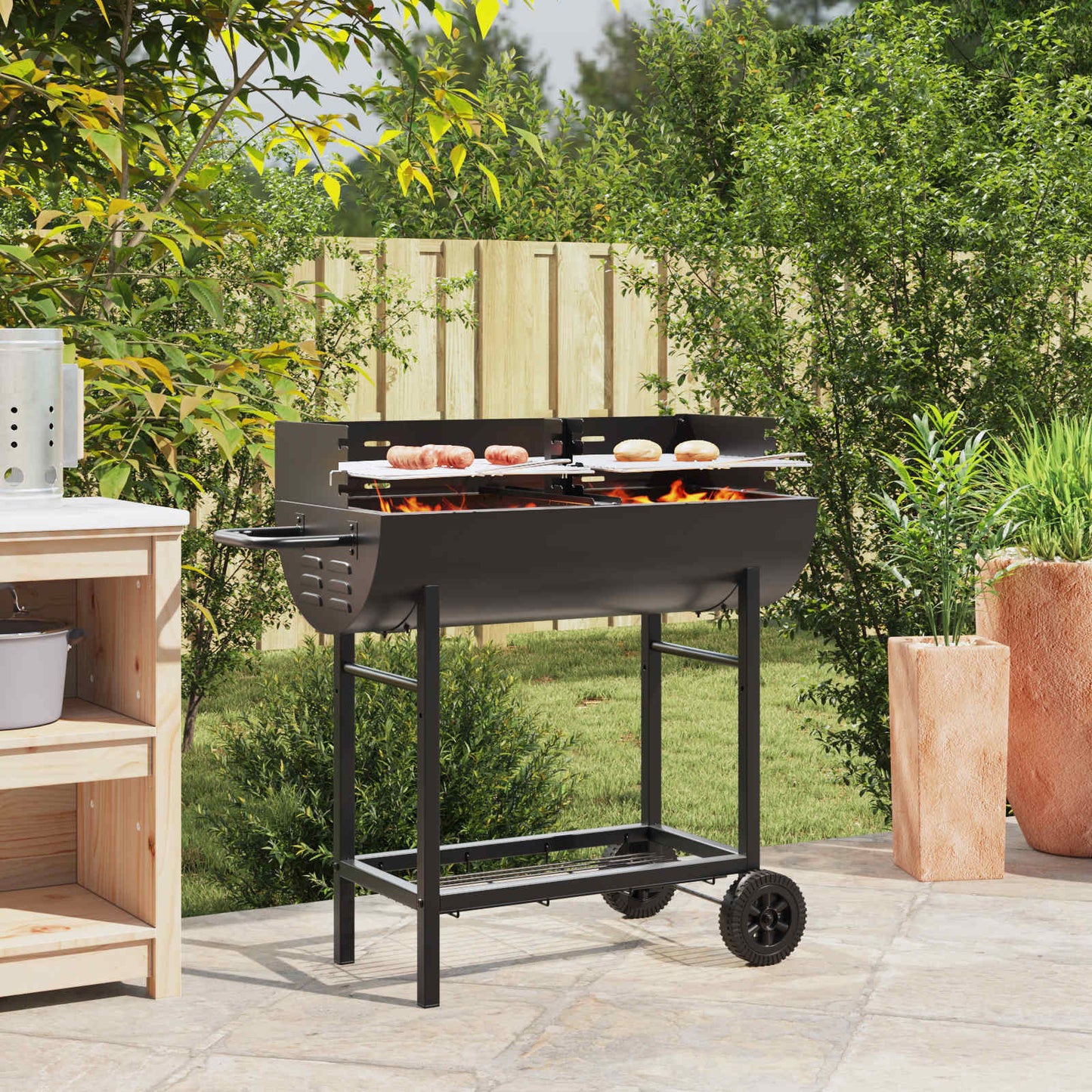 Kullgrill 96,5 x 42,5 x 88,5 cm Svart