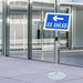 Pedestal plakatstativ sølv 33 x 33 x 126 cm PVC og stål
