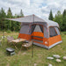 Familietelt med tak Grå og Oransje 320 x 210 x 180 cm Polyester