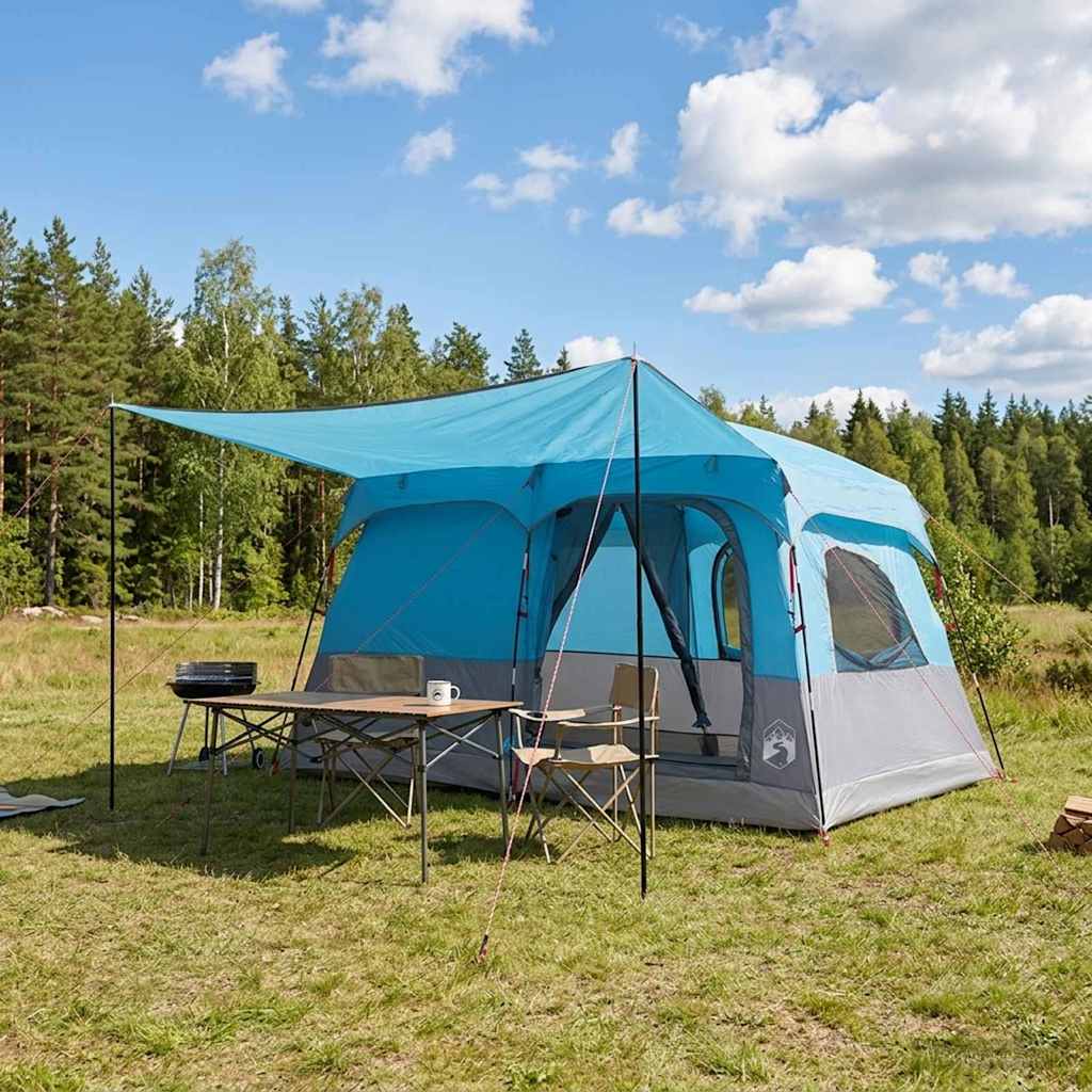 Familietelt med tak Blå 380 x 260 x 190 cm Polyester