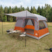 Familietelt med tak Grå og Oransje 380 x 260 x 190 cm Polyester