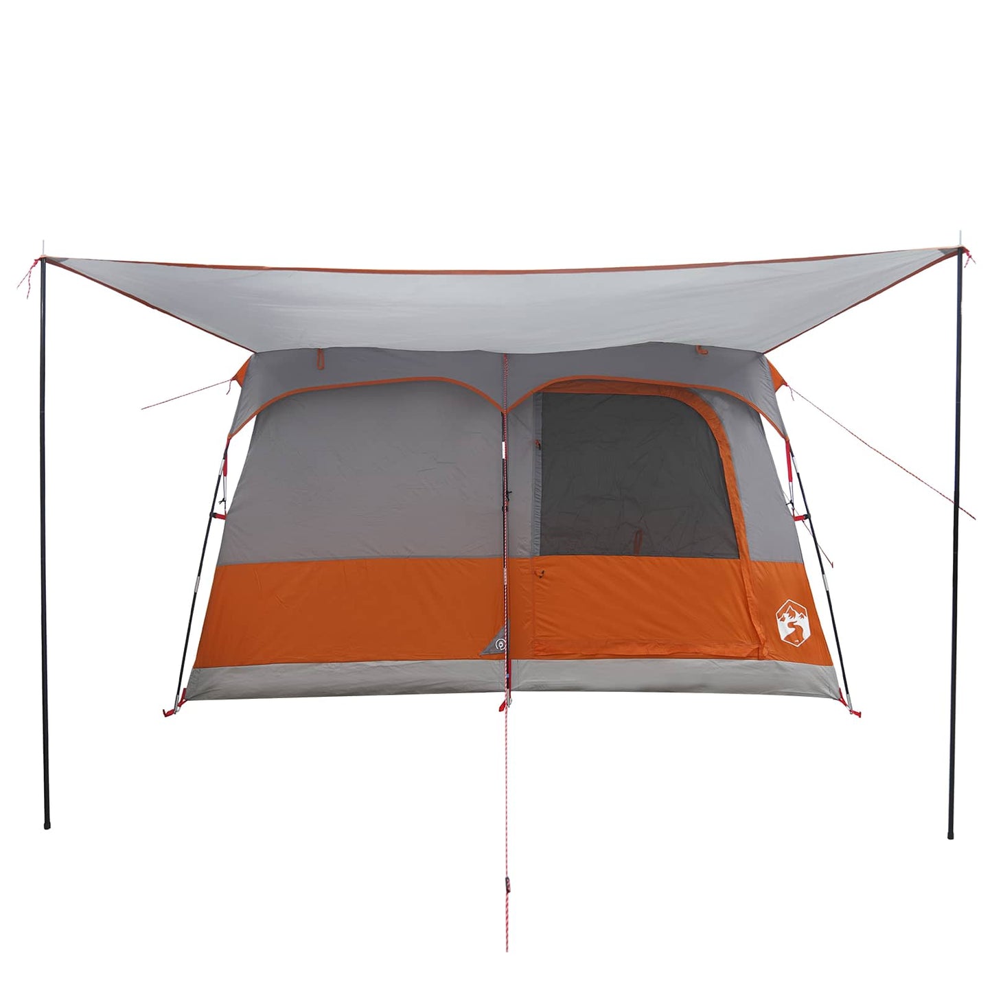 Familietelt med tak Grå og Oransje 380 x 260 x 190 cm Polyester
