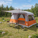 Familietelt 10 person Grå og Oransje Polyester og stål