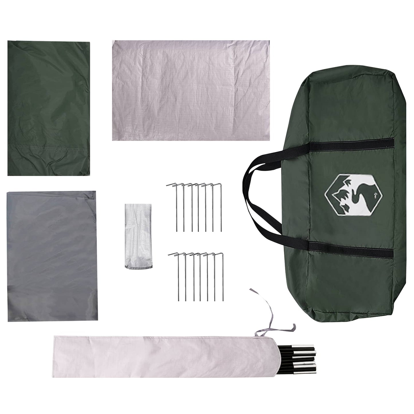 Familietelt Army grønn 420 x 305 x 200 cm Polyester og stål