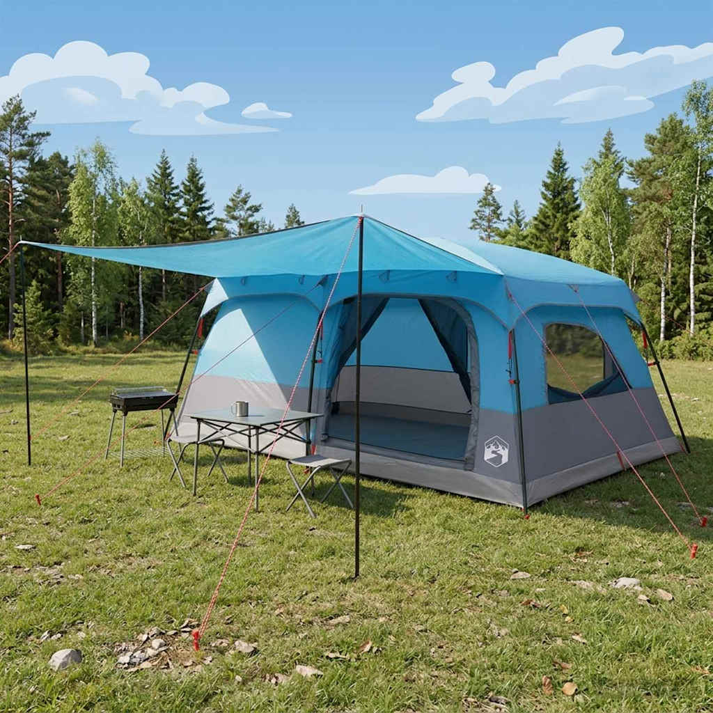 Familietelt med tak Blå 500 x 400 x 230 cm Polyester og stål