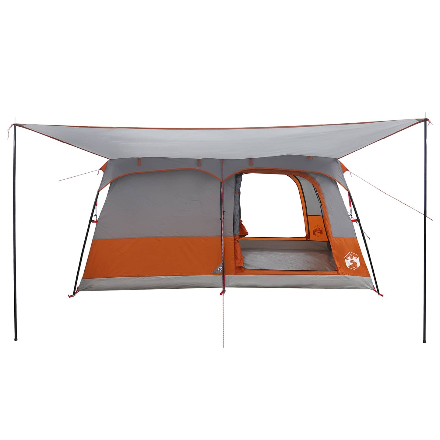 Familietelt Grå og Oransje 500 x 400 x 230 cm Polyester og stål