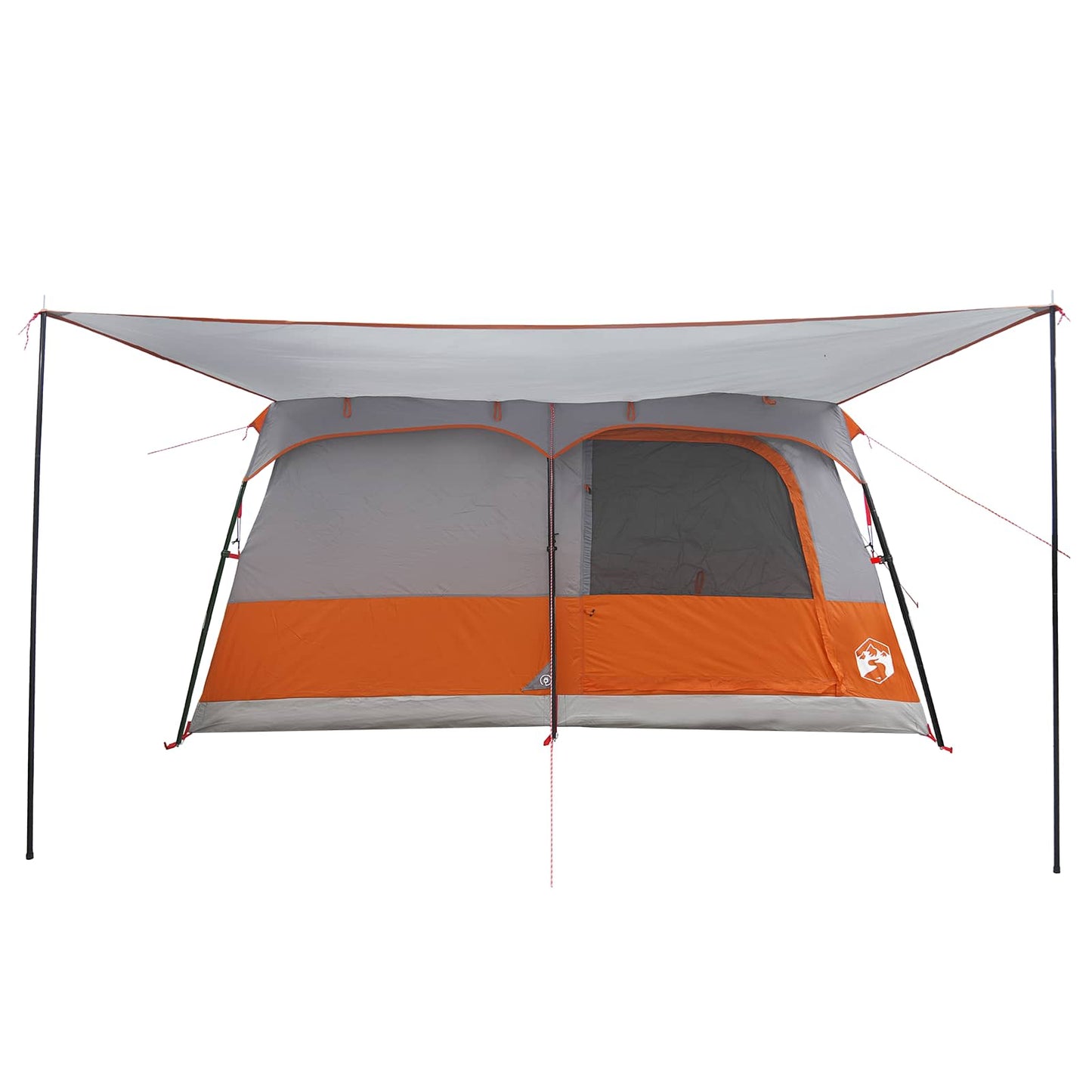 Familietelt Grå og Oransje 500 x 400 x 230 cm Polyester og stål