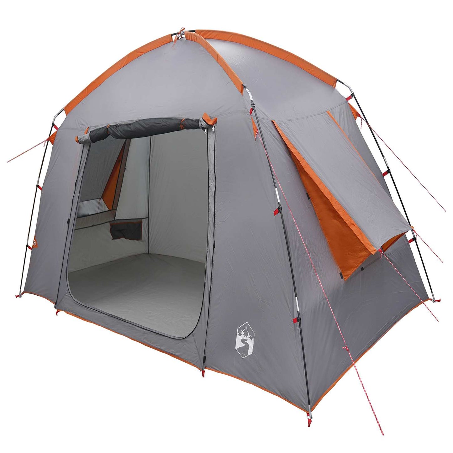 Hyttetelt med tak Grå og Oransje 210 x 210 x 138 cm Polyester