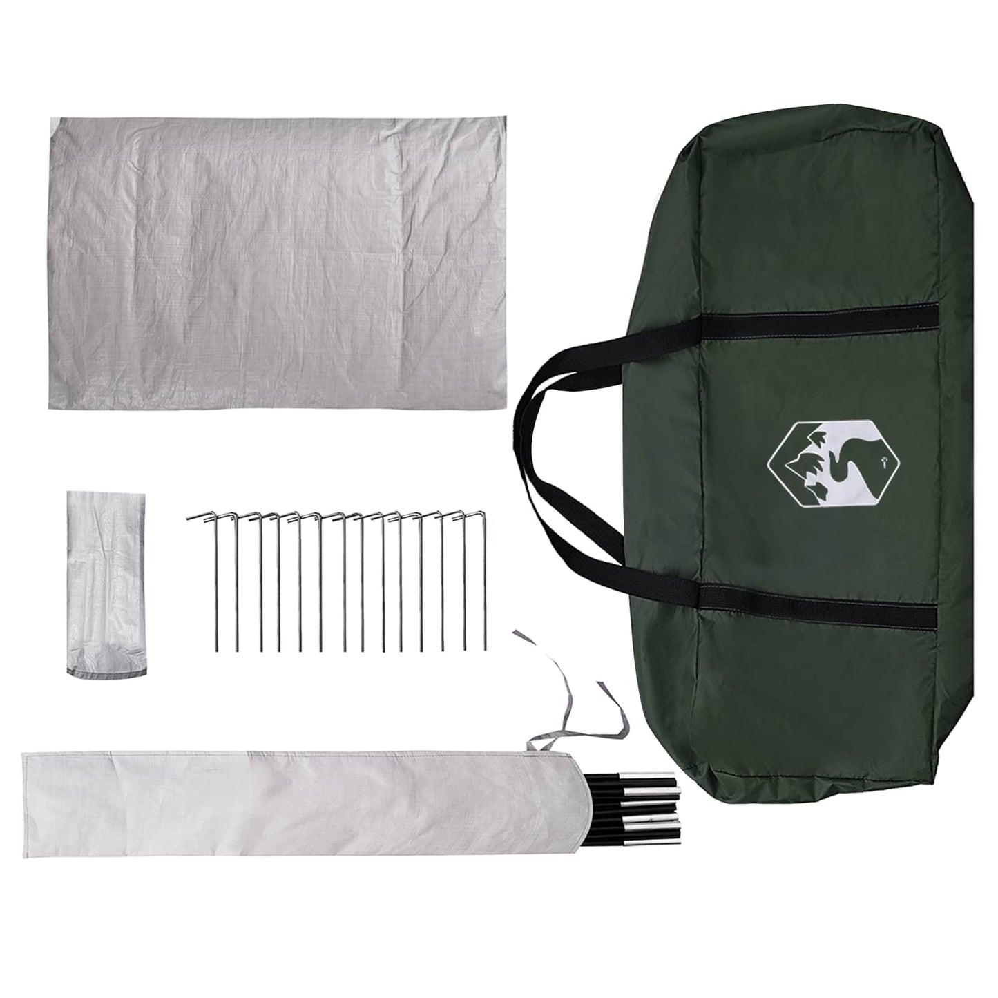 Hyttetelt med tak Army grønn 300 x 210 x 156 cm Polyester