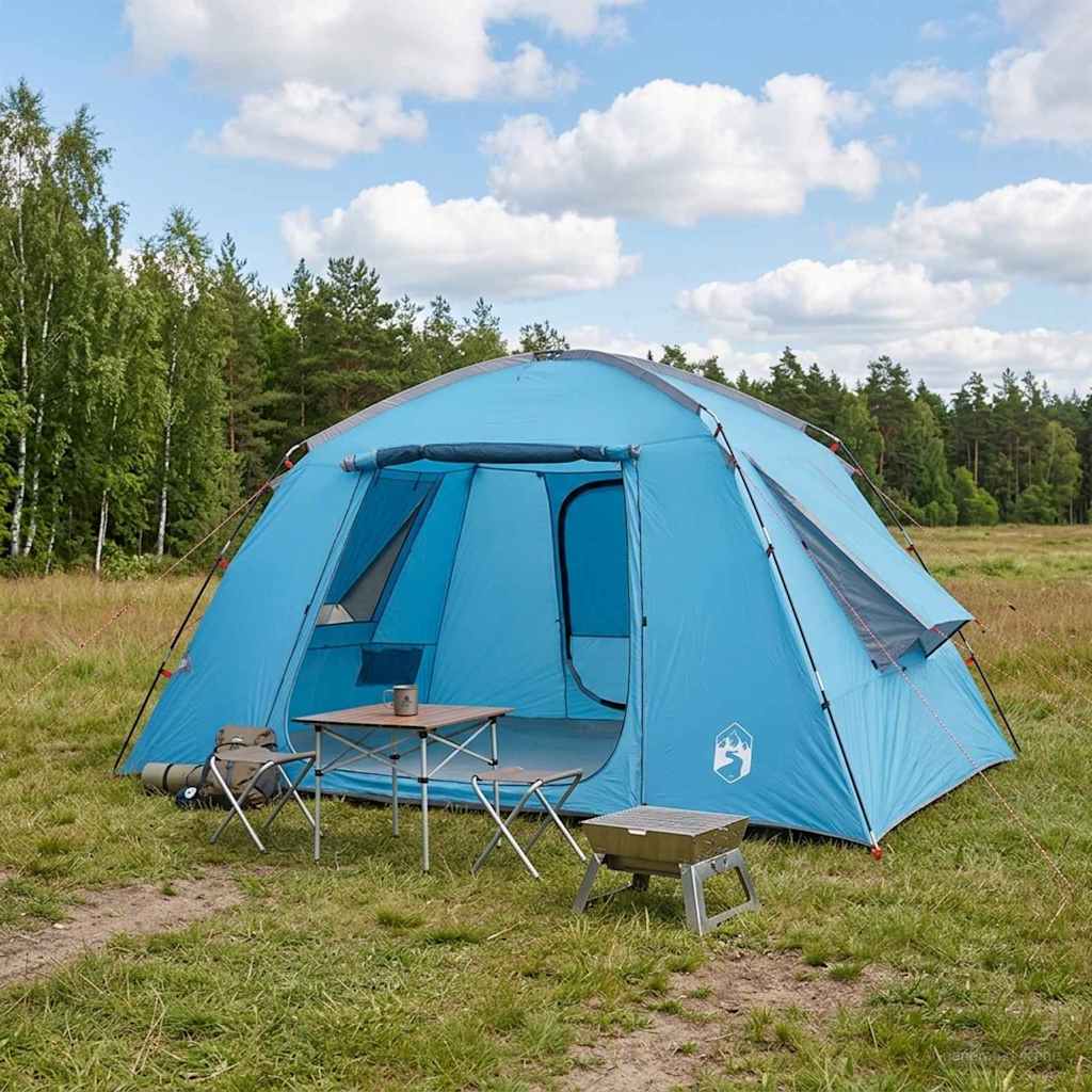 Hyttetelt med tak Blå 400 x 210 x 180 cm Polyester