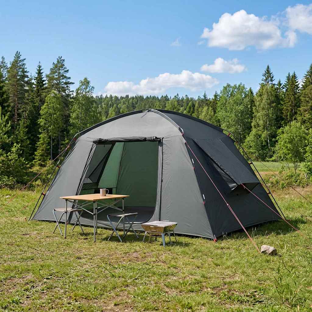 Hyttetelt med tak Army grønn 400 x 210 x 180 cm Polyester