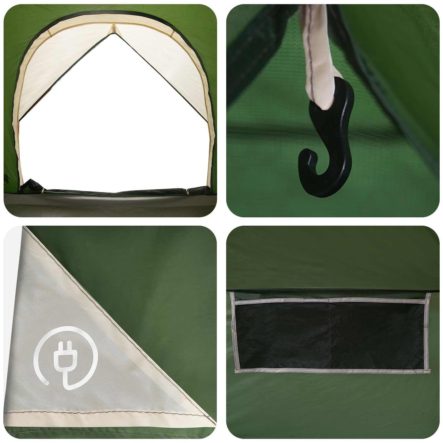 Camping Telt med Regntrekk Vanntett Grønn 245 x 245 x 149 cm