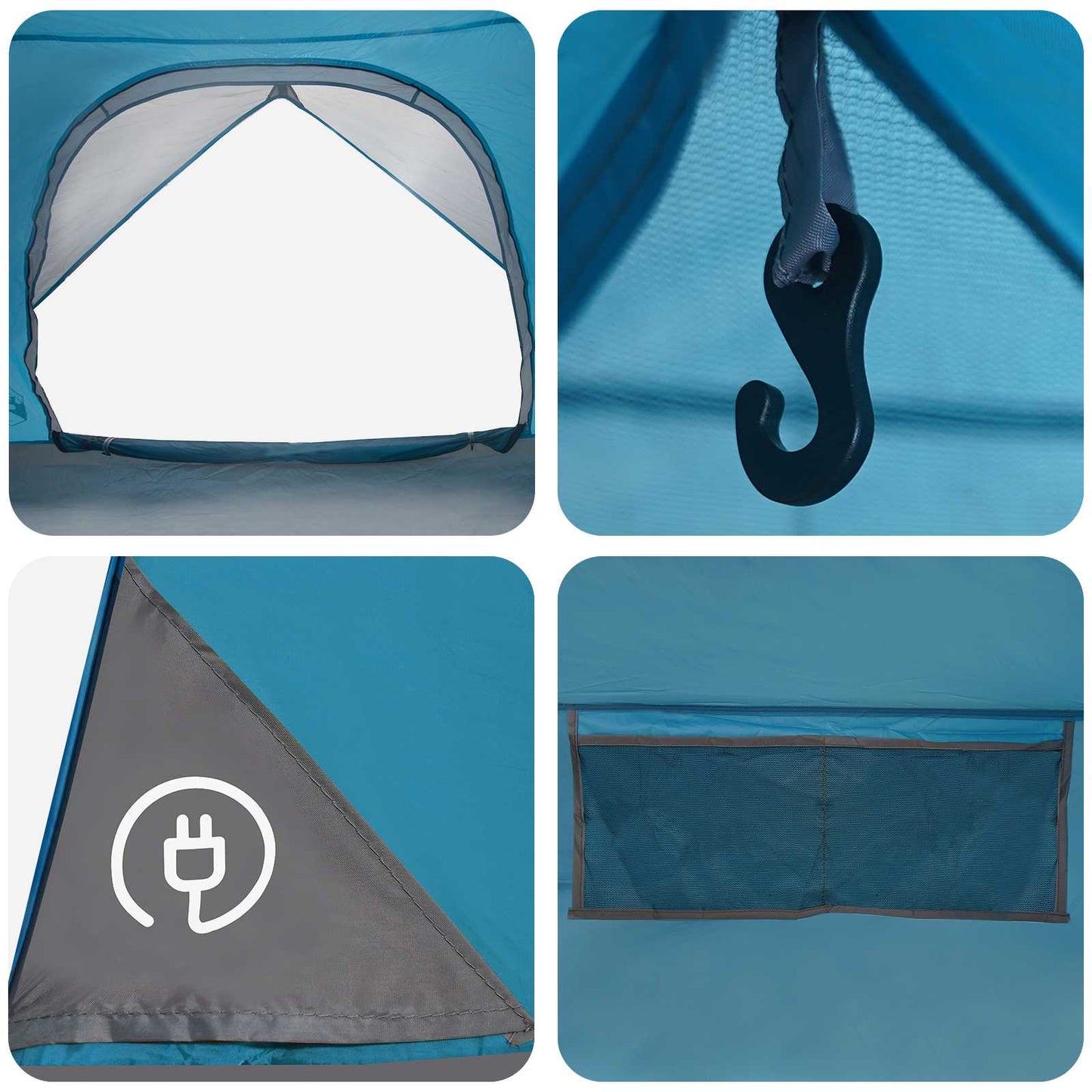 Camping Telt med Regntrekk Vanntett Blå 310 x 245 x 160 cm