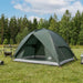 Camping Telt med Regntrekk Vanntett Kuppel Army grønn