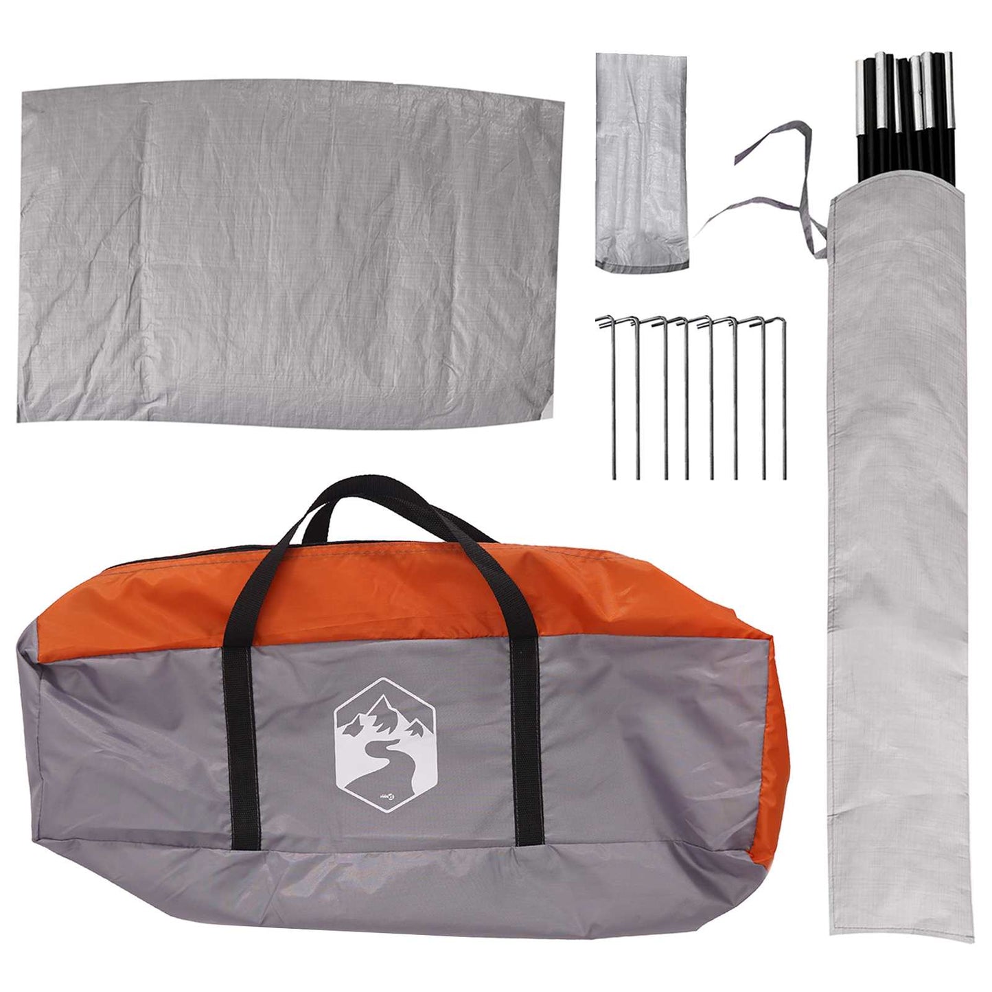 Bil telt Grå og Oransje 239 x 210 x 210 cm Polyester og stål