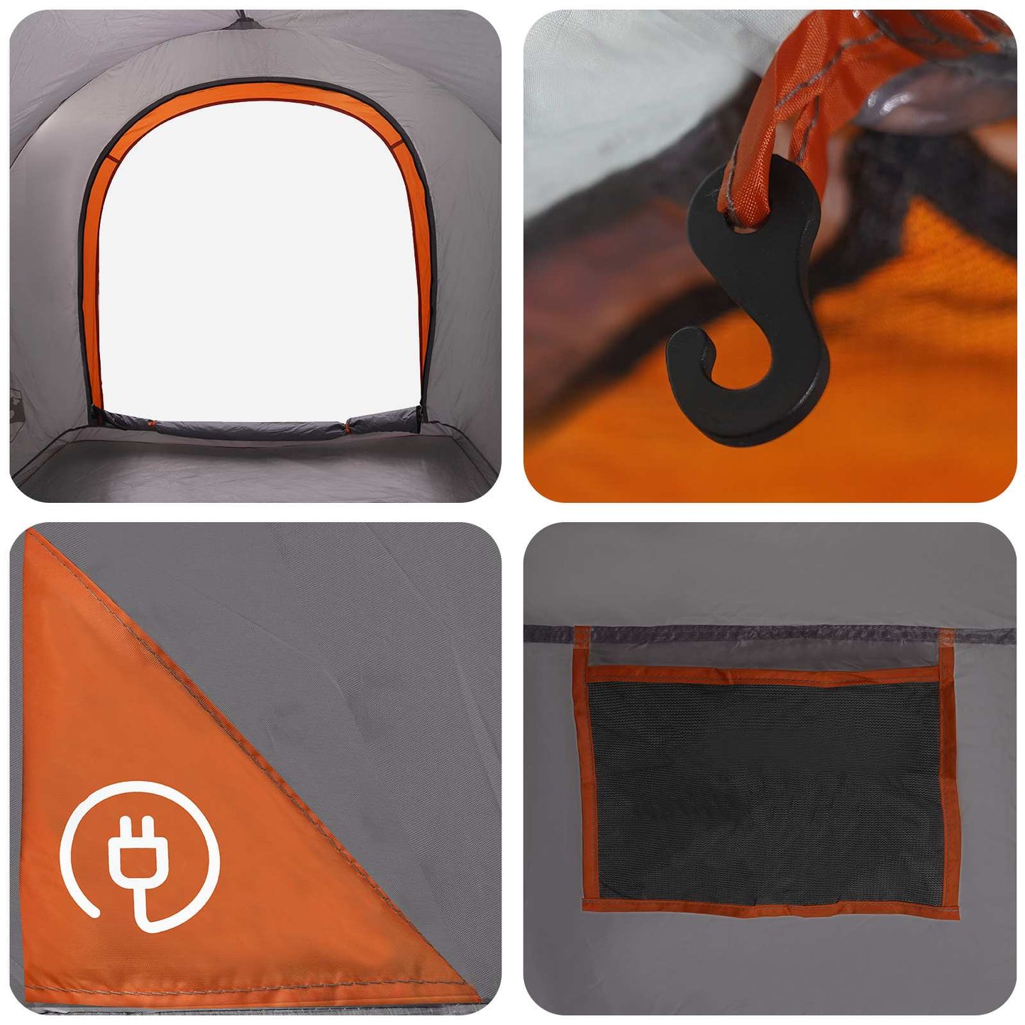 Bil telt Grå og Oransje 200 x 170 x 170 cm Polyester og stål
