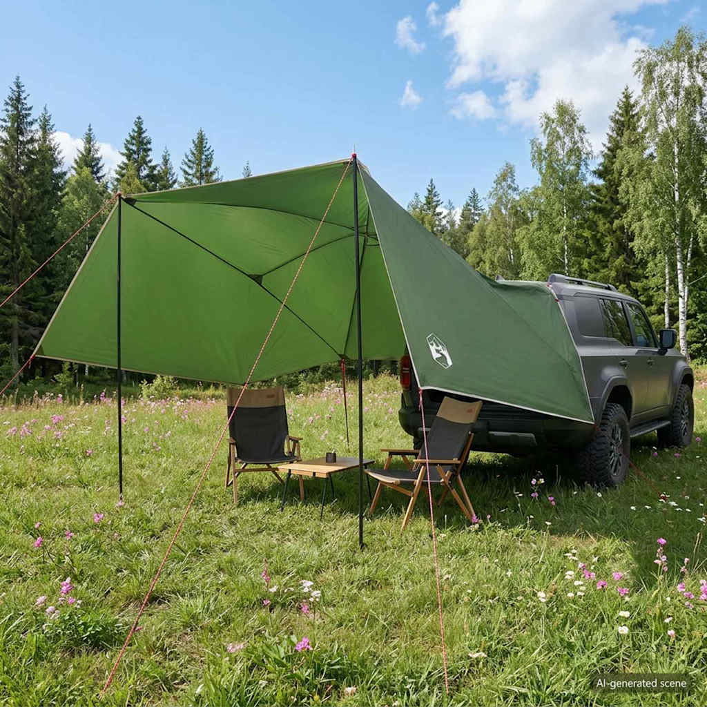 Bil telt med tak Grønn 308 x 215 x 220 cm Polyester og stål