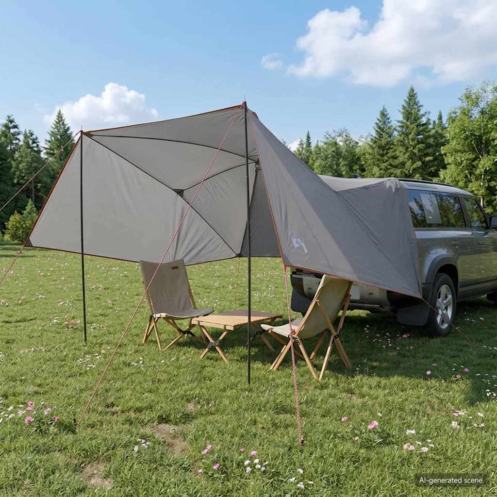 Bil telt Grå og Oransje 308 x 215 x 220 cm Polyester og stål