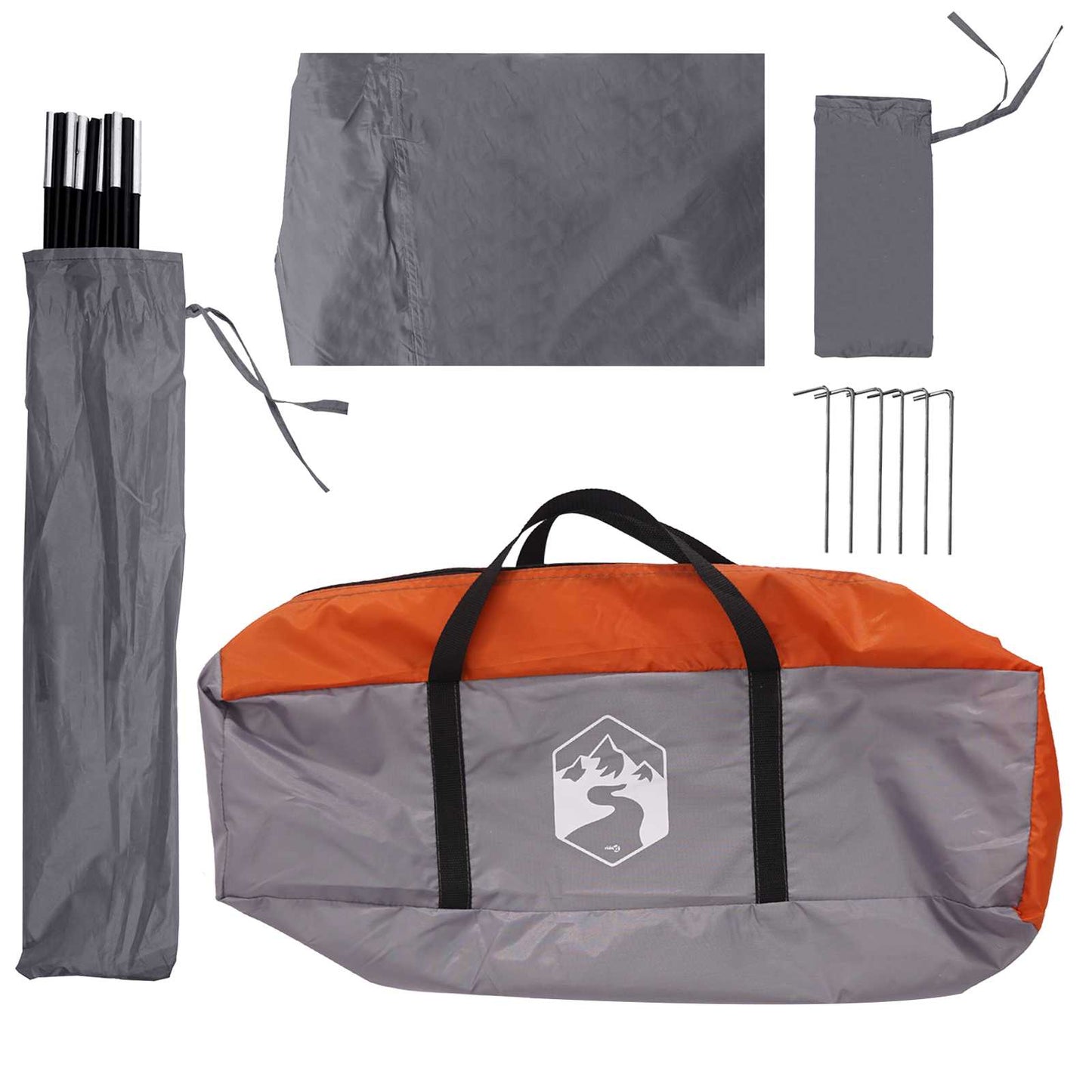 Bil telt med tak Grå og Oransje 350 x 250 cm Polyester og stål