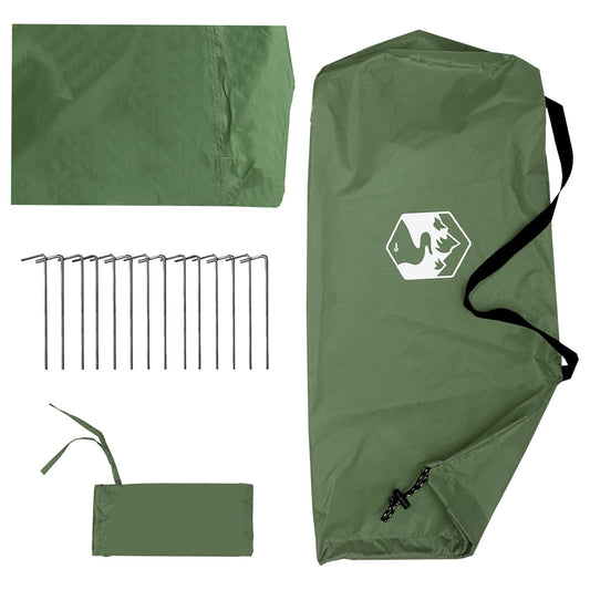 Camping tarp med nettingvegger Grønn 340 x 260 x 220 cm