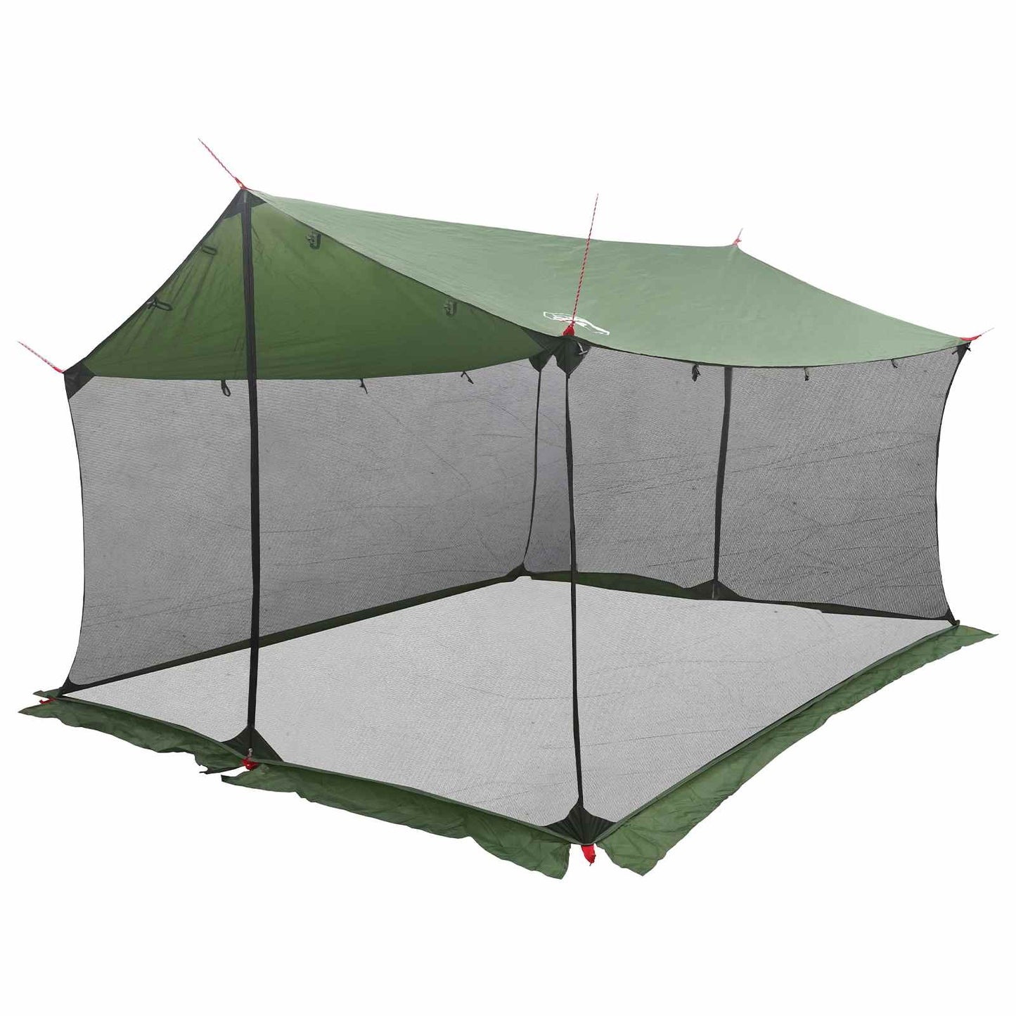 Camping tarp med nettingvegger Grønn 340 x 260 x 220 cm