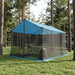 Camping tarp med nettingvegger Blå 340 x 260 x 220 cm