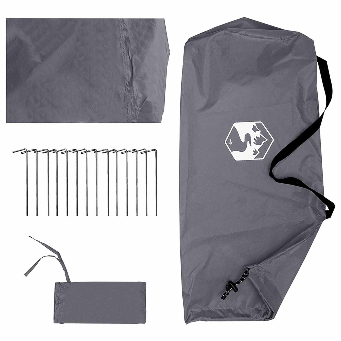 Camping tarp med nettingvegger Grå og Oransje