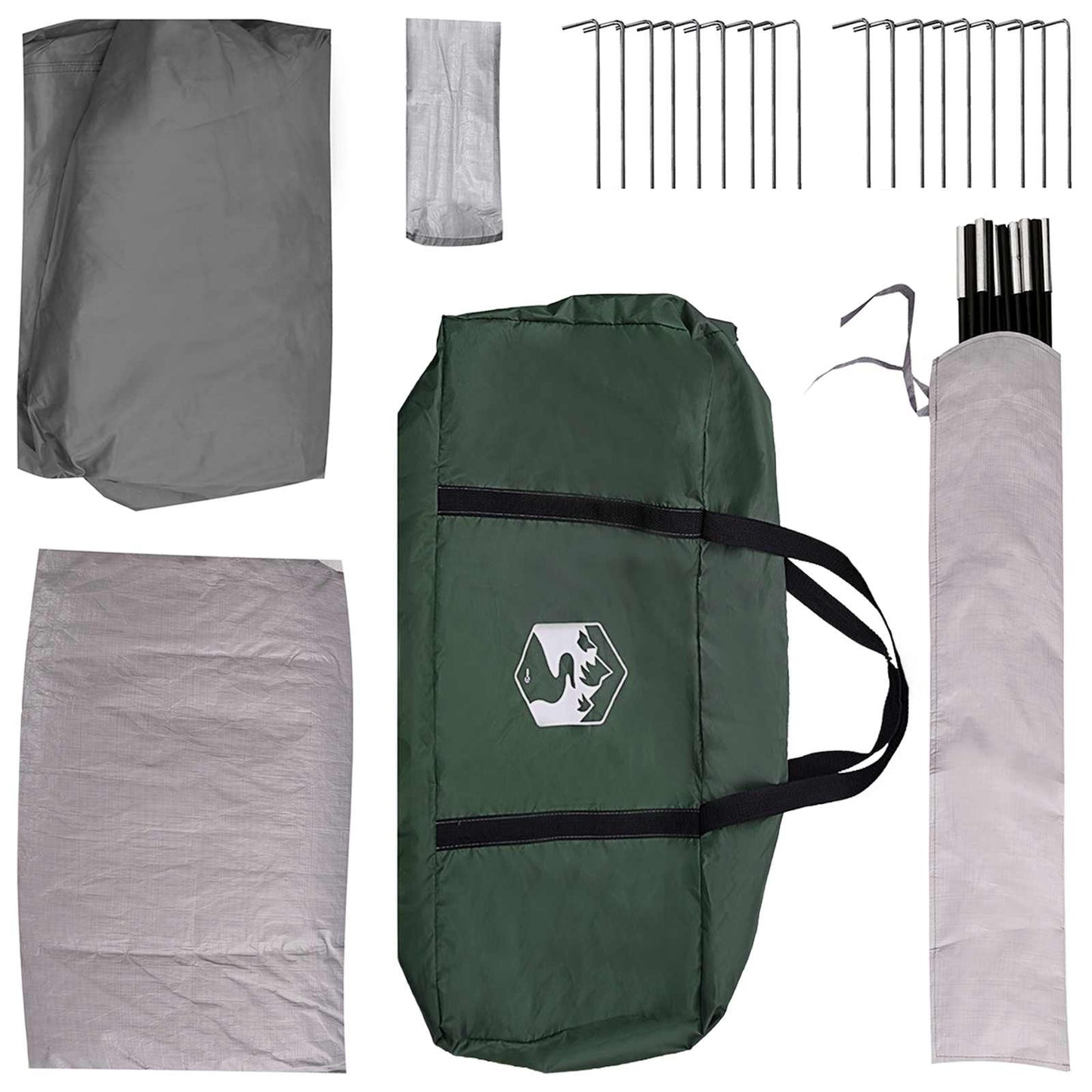 Hyttetelt med tak Army grønn 8 personer Polyester og stål