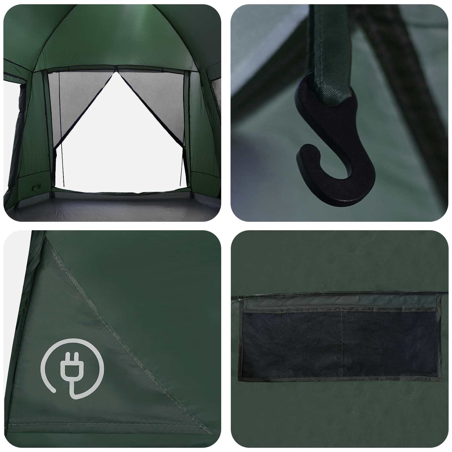 Hyttetelt med tak Army grønn 8 personer Polyester og stål