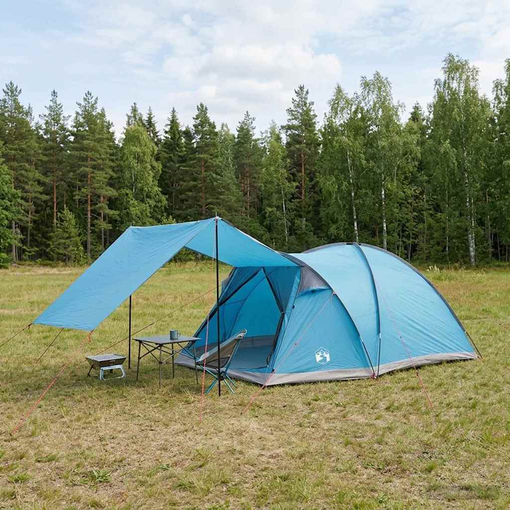 Hyttetelt med tak Blå 6 personer Polyester og stål