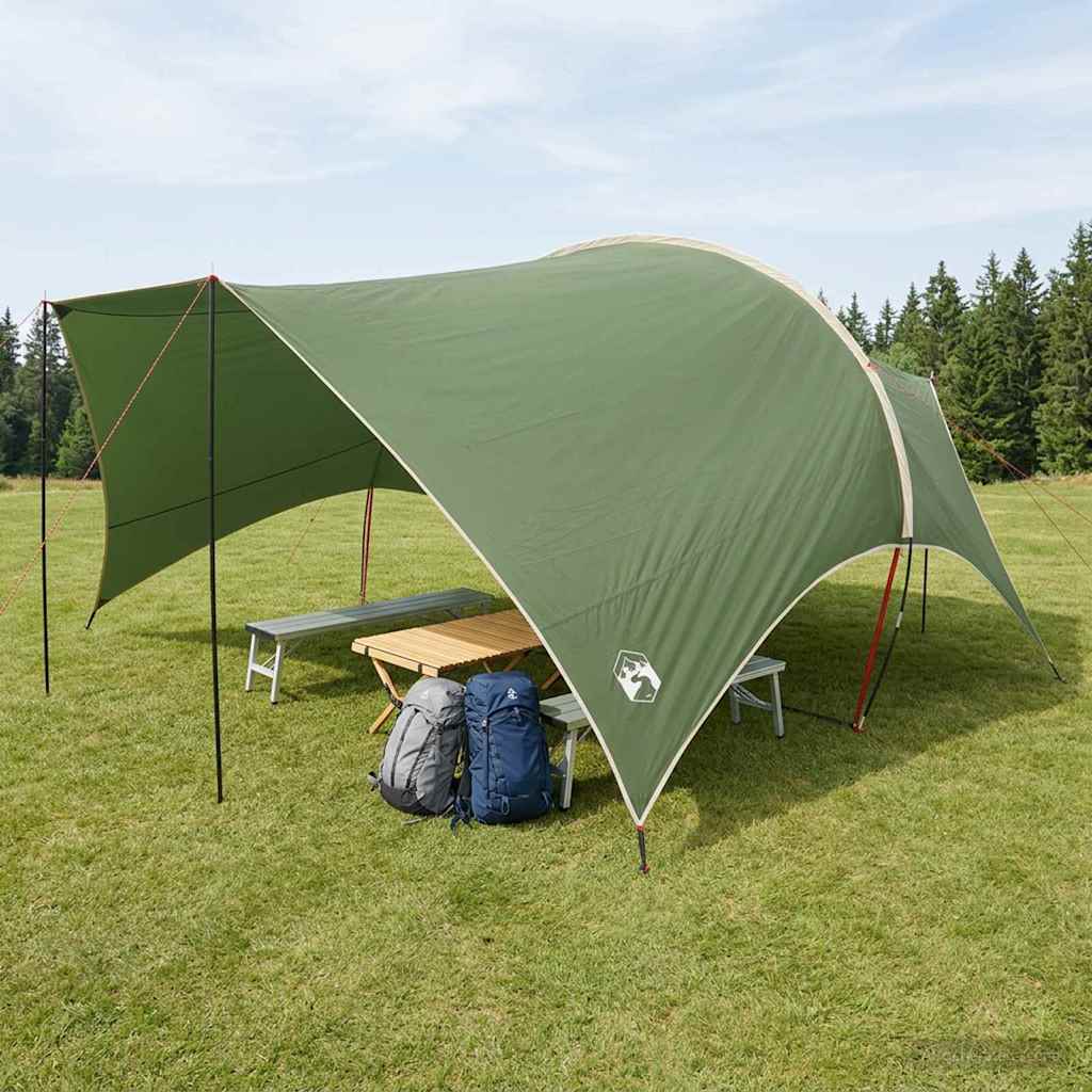 Camping tarp vanntett Grønn 550 x 400 x 230 cm