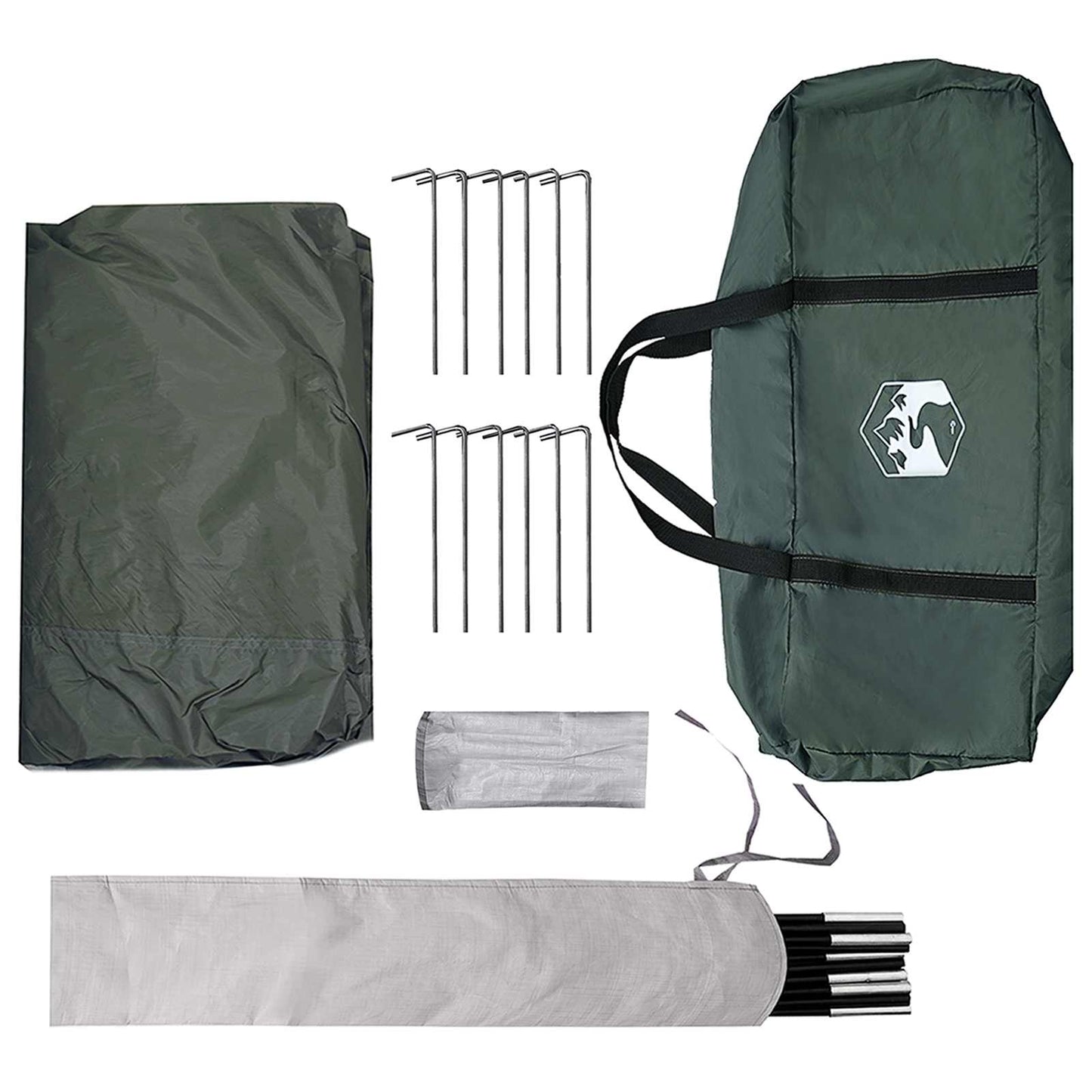 Camping tarp vanntett Army grønn 550 x 400 x 230 cm