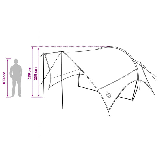 Camping tarp vanntett Army grønn 550 x 400 x 230 cm