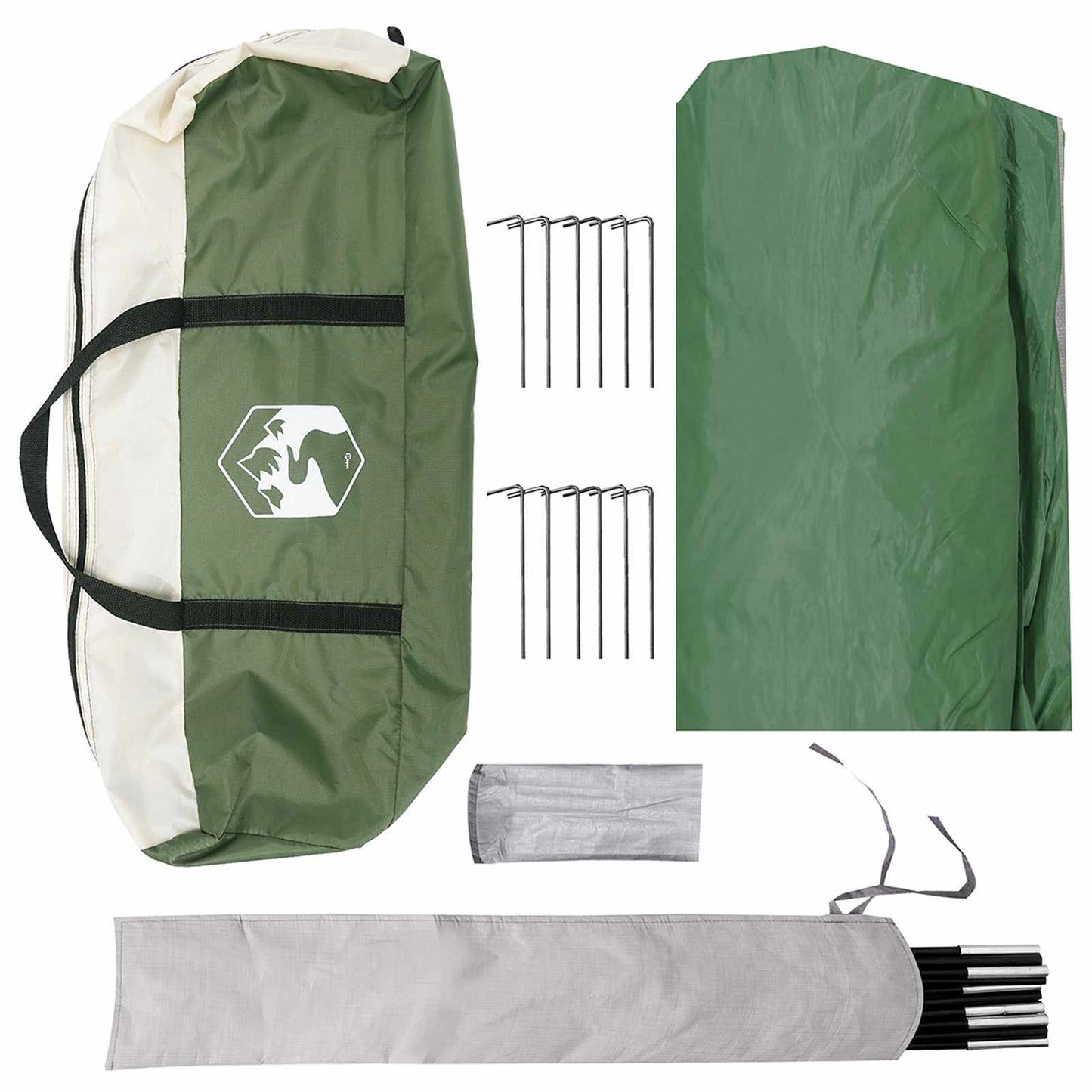 Camping tarp vanntett Grønn 690 x 580 x 255 cm