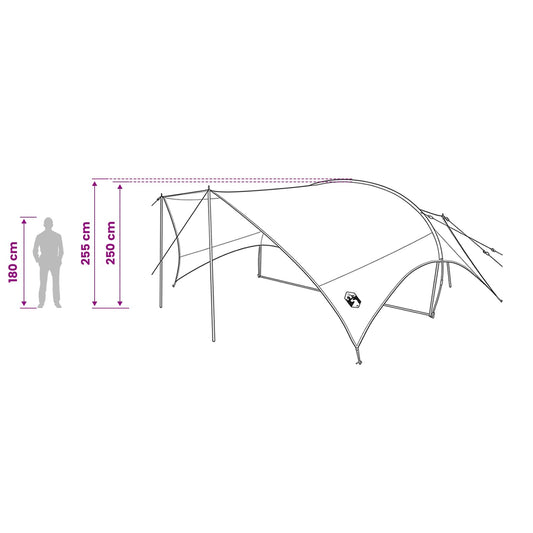 Camping tarp vanntett Grønn 690 x 580 x 255 cm
