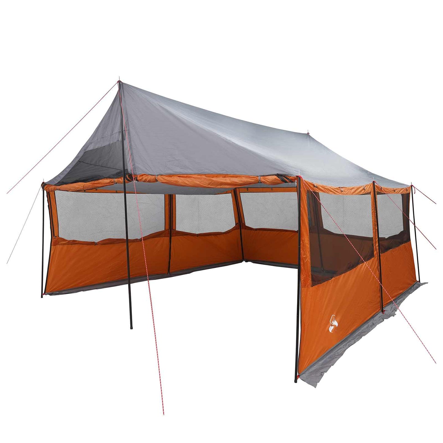 Familietelt Grå og Oransje 450 x 400 x 265 cm Polyester og stål