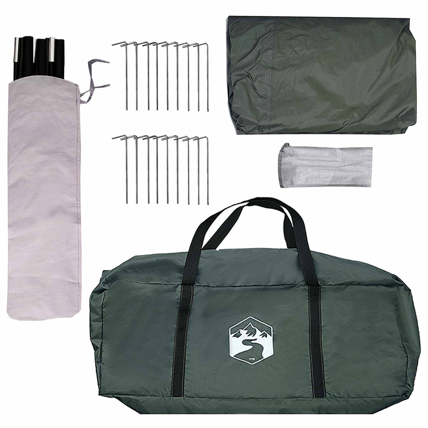Familietelt Army grønn 450 x 400 x 265 cm Polyester og stål